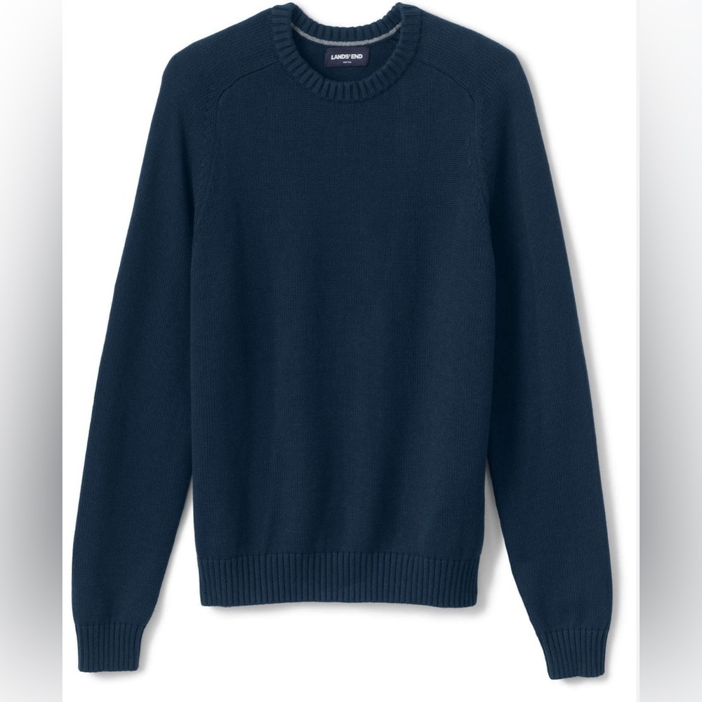 Land’s End Drifter Cotton‎ Sweater, Navy size Large